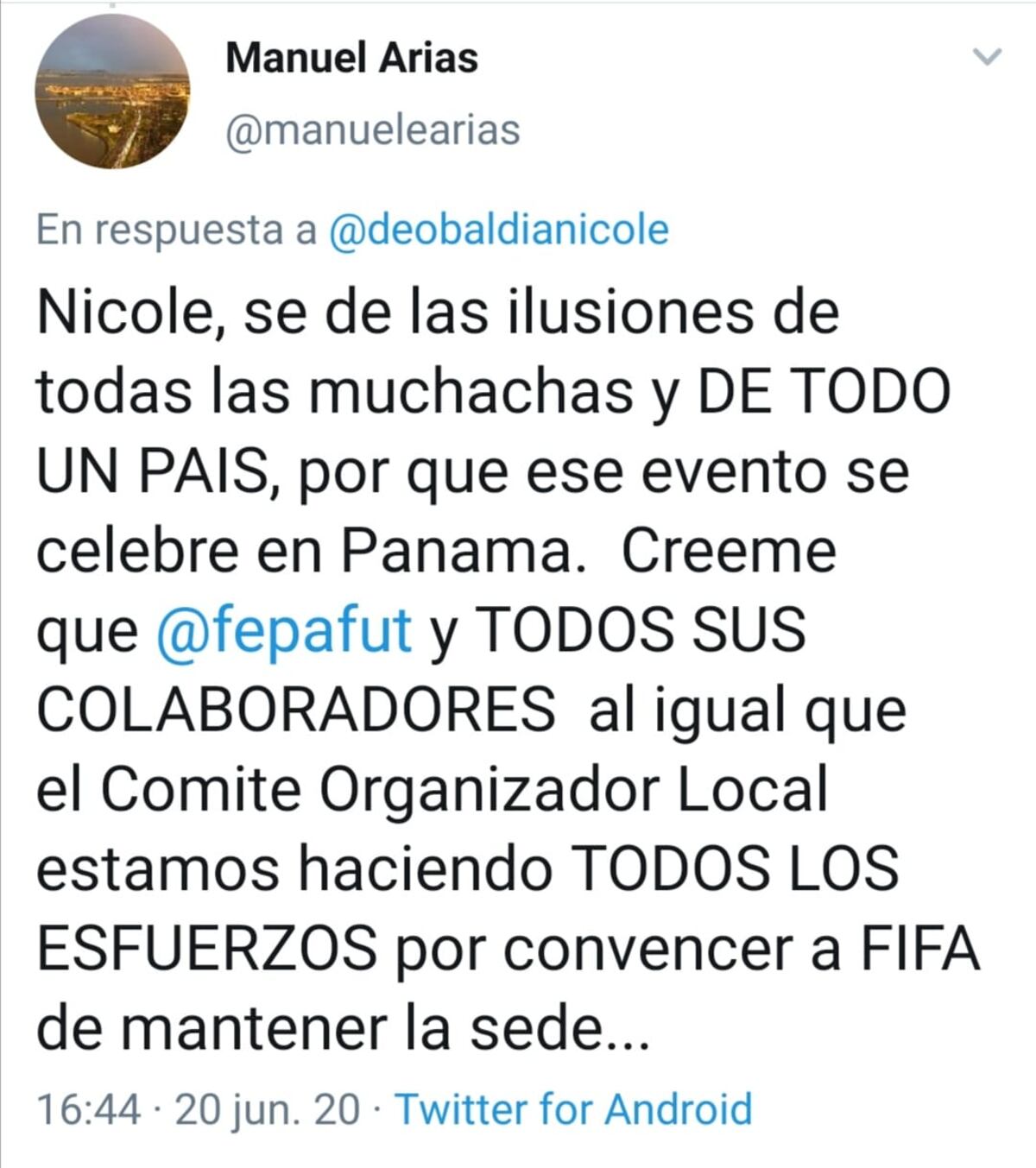 Panamá pide a FIFA postergar mundial Sub-20 femenino