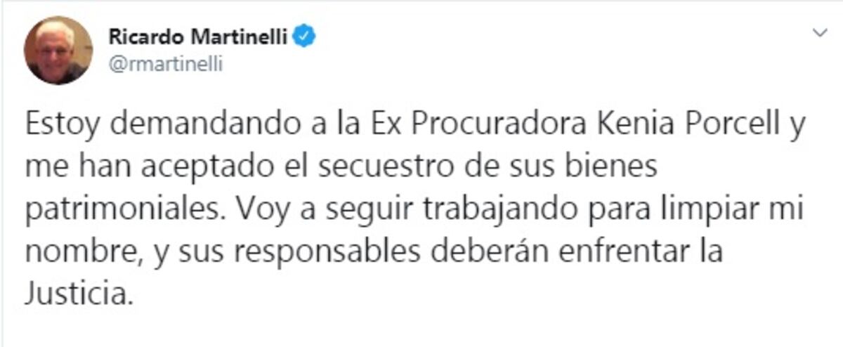 Ricardo Martinelli demanda a exprocuradora Kenia Porcell y ordenan el secuestro de sus bienes