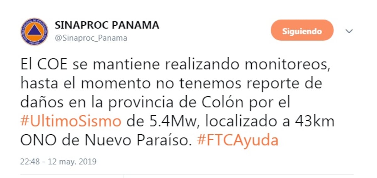 Un nuevo sismo de magnitud 5,4 estremece Panamá