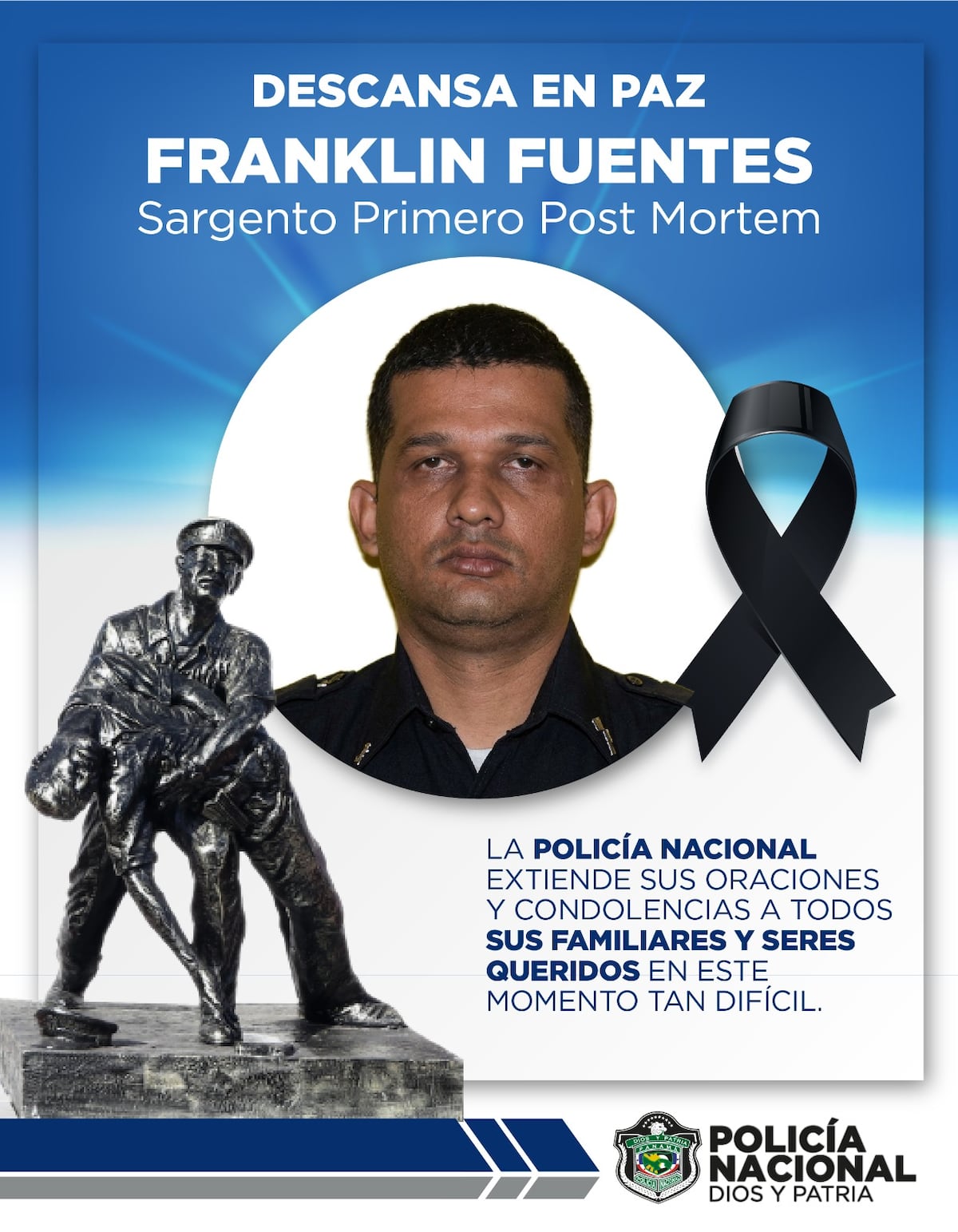 Un adiós doloroso: rinden honores a sargento Franklin Fuentes tras caída en La Joyita + Vídeo