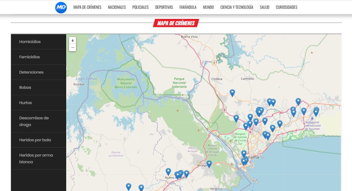 Conoce los lugares de los homicidios más escalofriantes de Panamá en nuestro mapa de crímenes de Mi Diario
