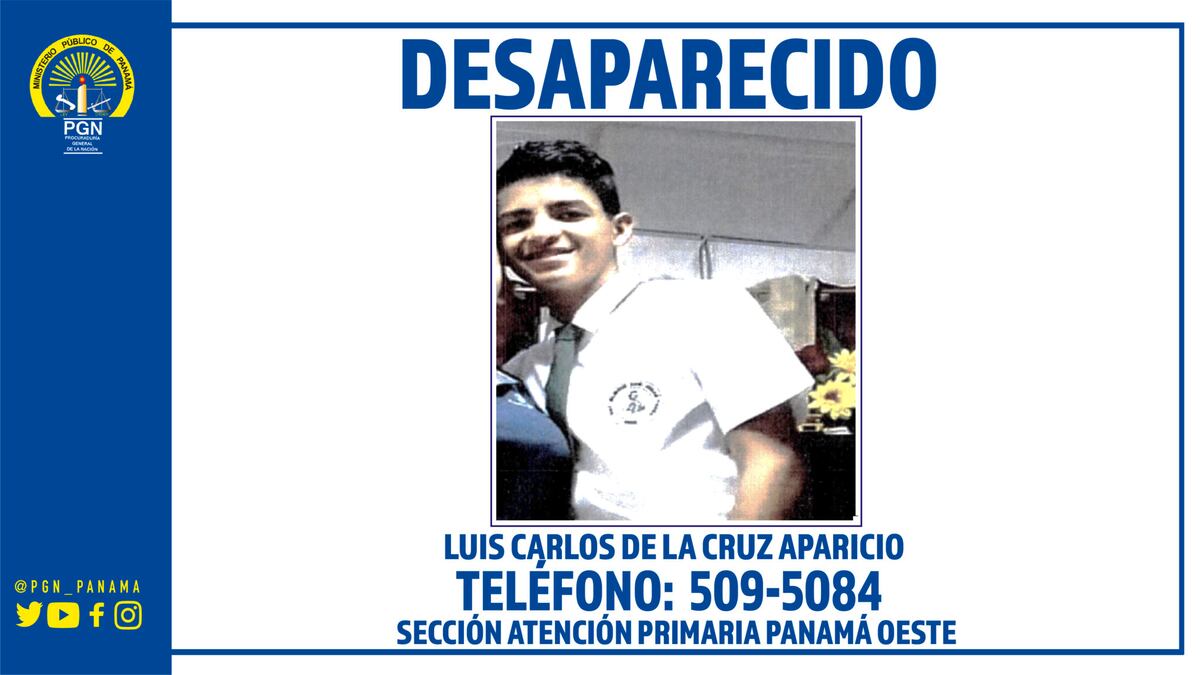 Se busca. Luis Carlos De La Cruz Aparicio, quien se encuentra desaparecido desde el 22 de diciembre 