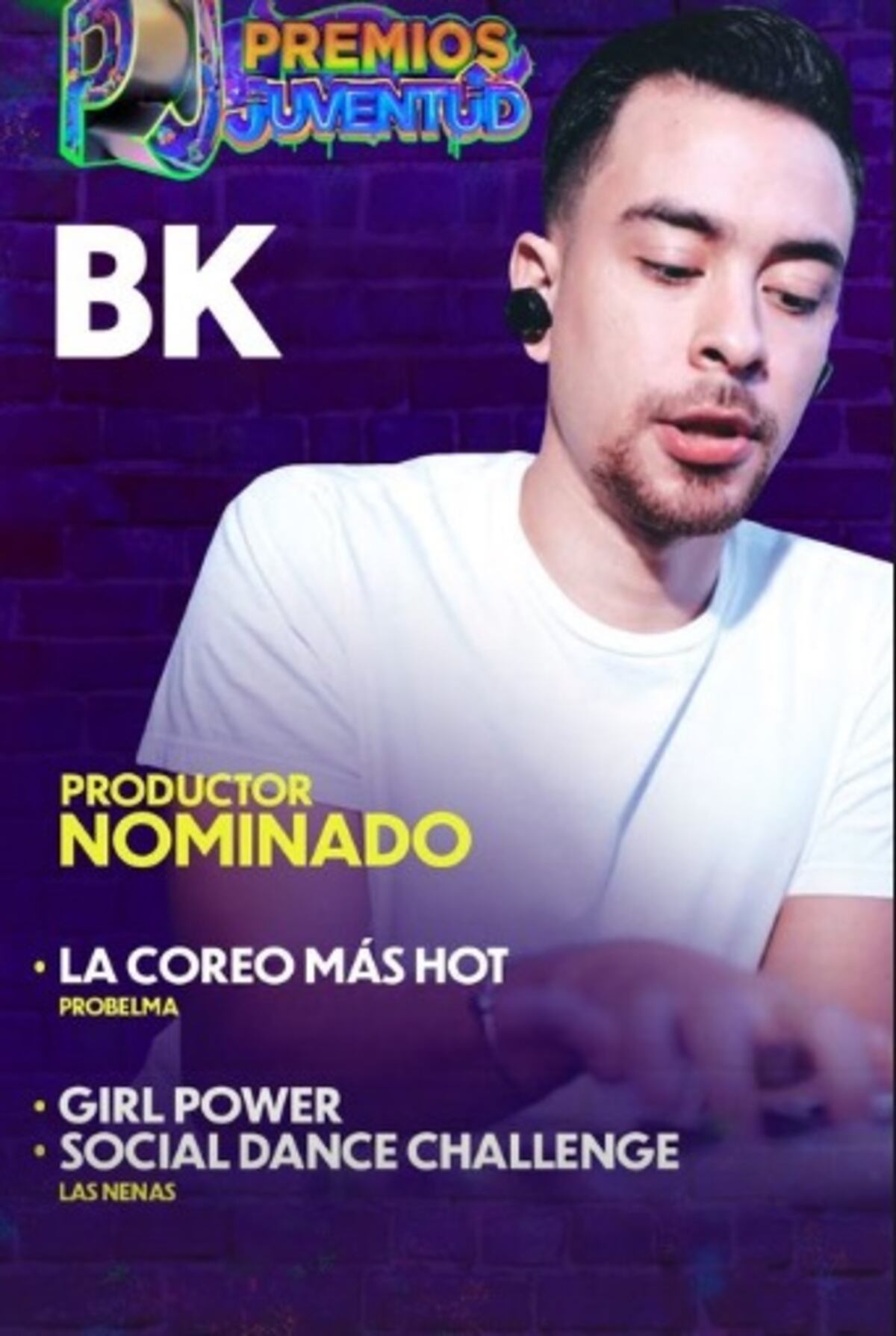 Enhorabuena. Productor panameño Bk nominado en los Premios Juventud 2021