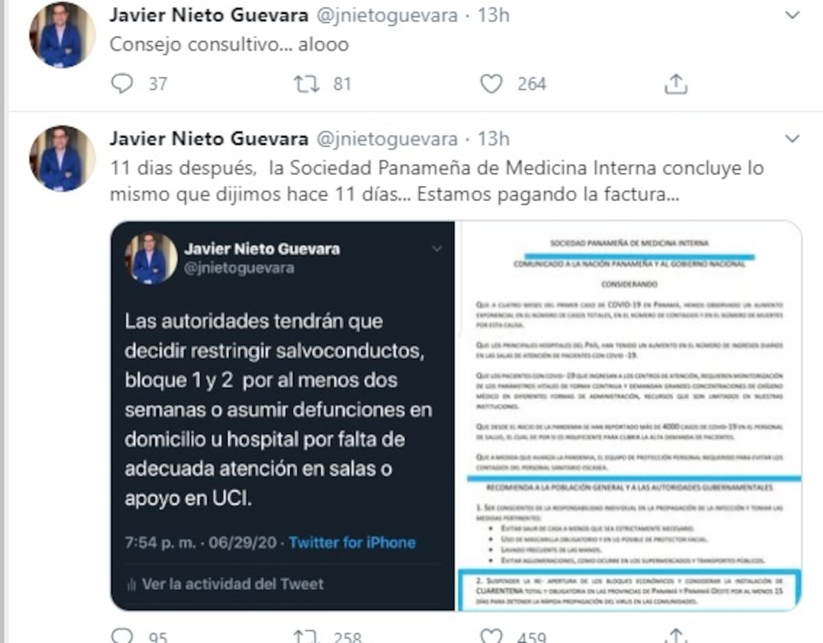 ¡Alooo! Exasesores del Minsa, Nieto y Sáez Llorens, concuerdan en volver a cuarentena. Hacen un llamado a los nuevos del consejo consultivo