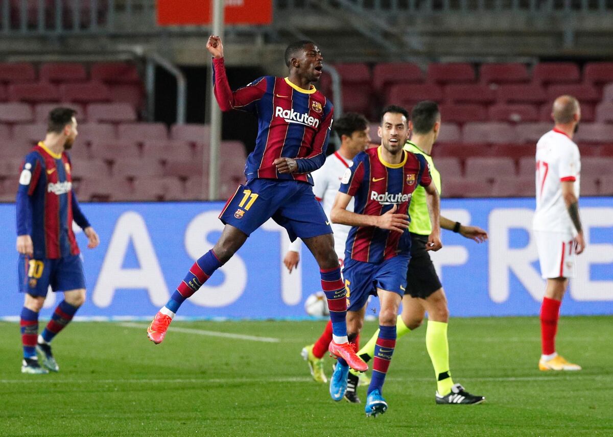 Dembélé, Piqué y Braithwaite liquidan al Sevilla y el Barça  está en la final de la Copa de Rey