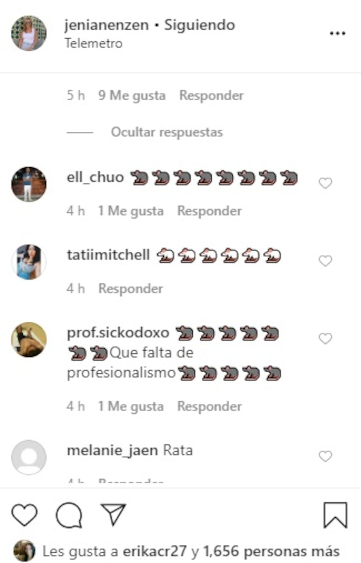 Ni la ‘Rosa de Guadalupe’ salva a Jenia de los insultos. Le llenan el Instagram de ratas +Video 