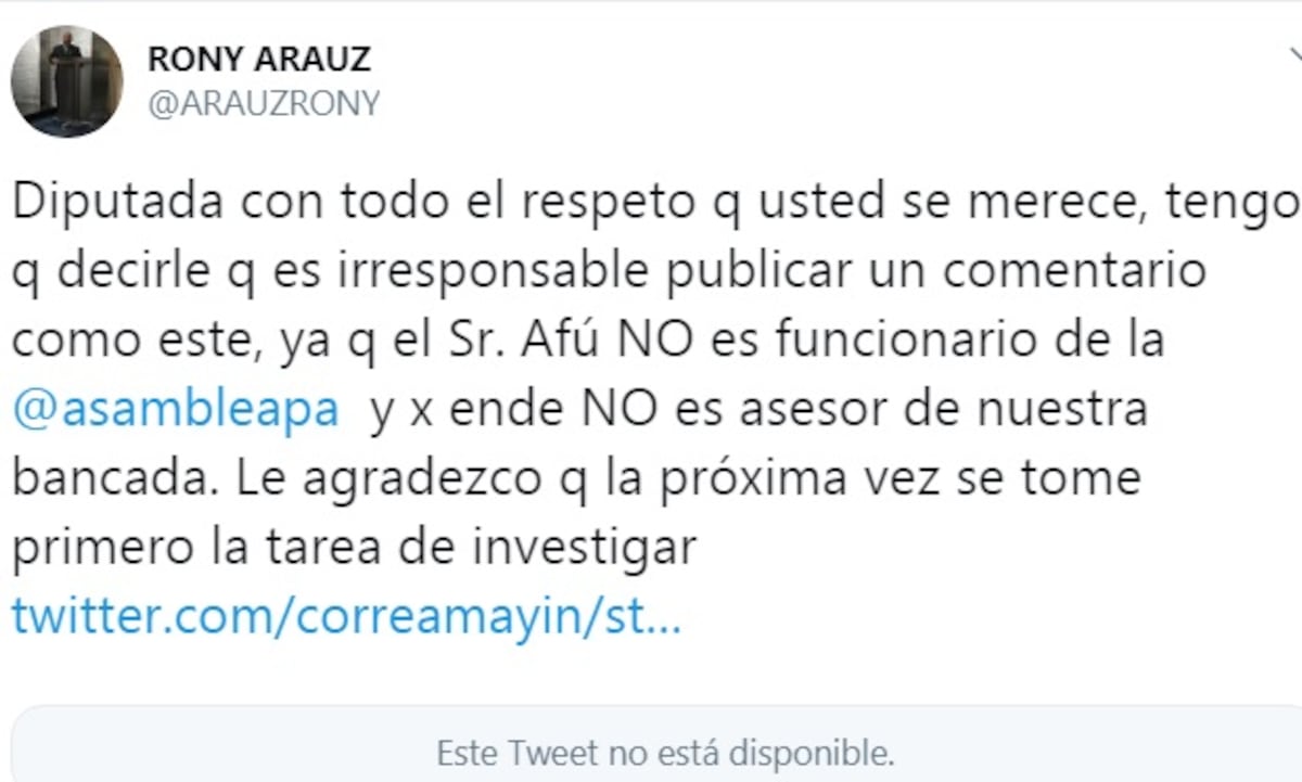 Nombran supuestamente a Tito Afú como asesor de bancada con $6 mil, según Mayín. La hija dijo que es falso