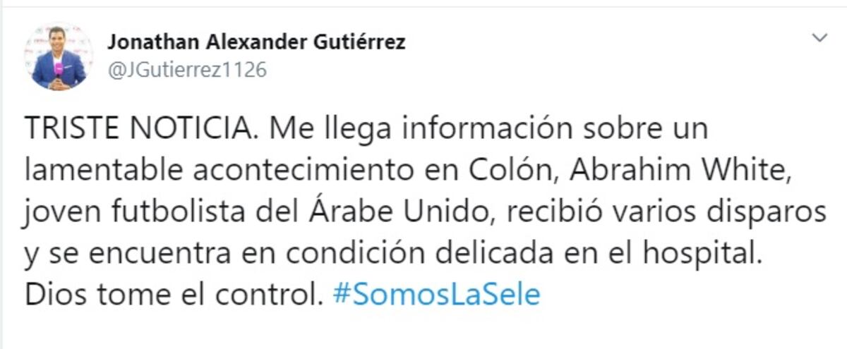 Balacera. Impactan a futbolista del Árabe Unido en Colón