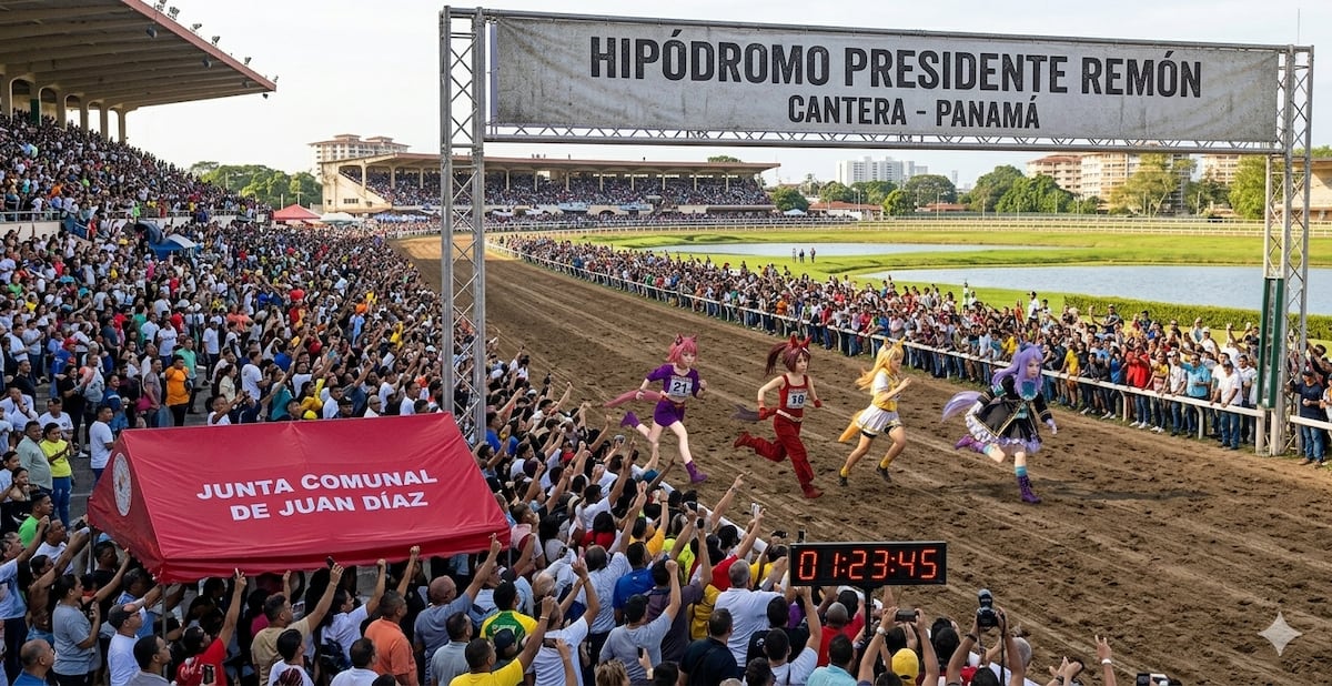 ¿Carrera de ‘Therians’ en Panamá? No: cosplayers de anime se vuelven virales tras evento de carrera de caballos humanos en el hipódromo Remón Cantera + VÍDEOS