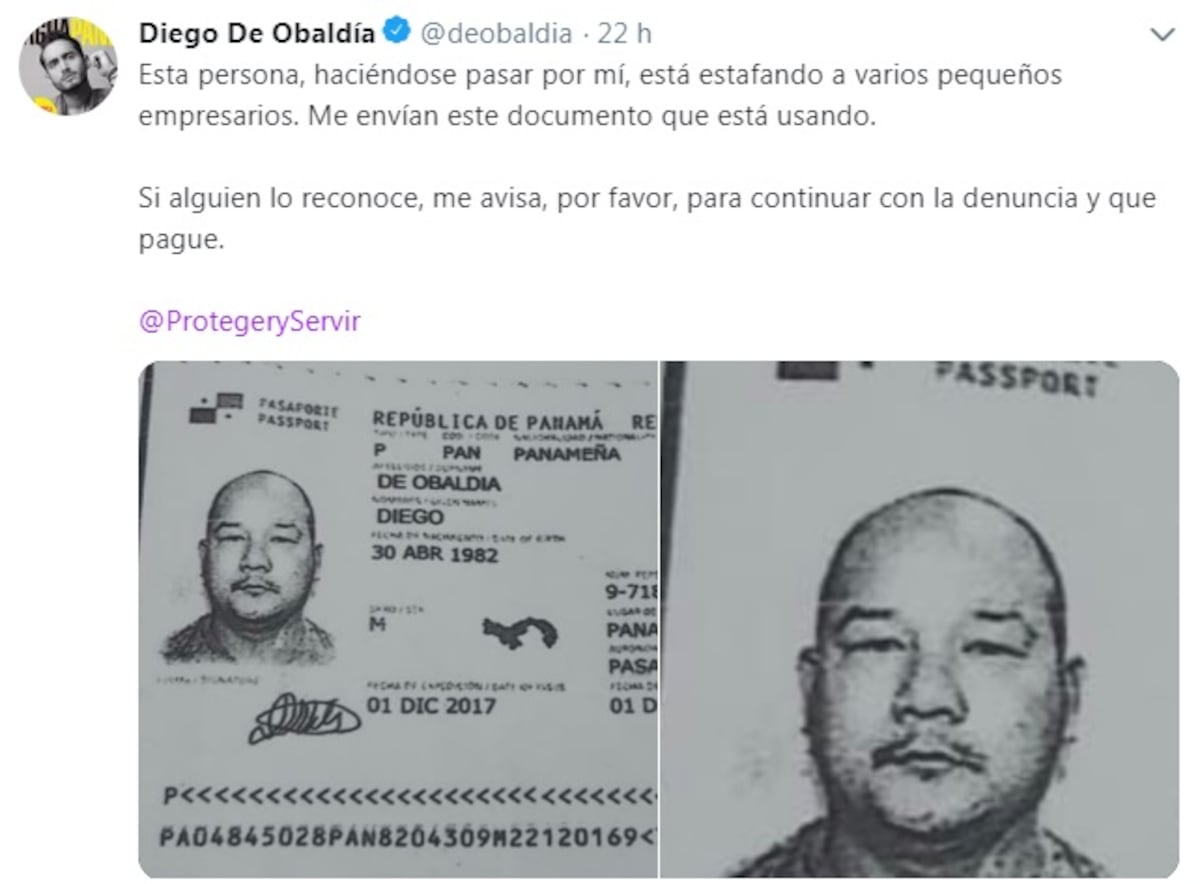 Usurpan identidad de presentador de TV Diego De Obaldía. Vean cómo luce el impostor