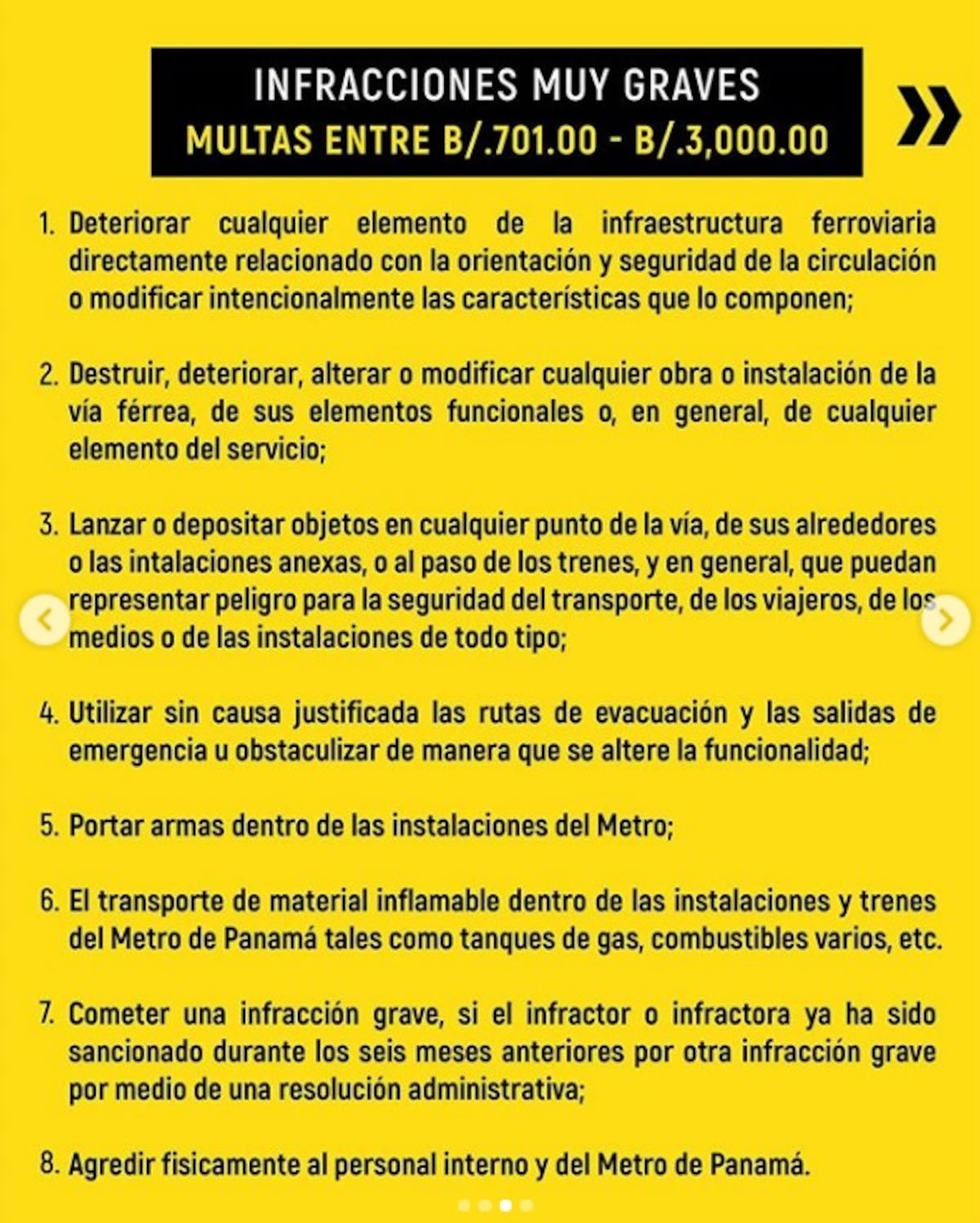 Cuidado. Si botas basura en el Metro te podría costar hasta 150 dólares