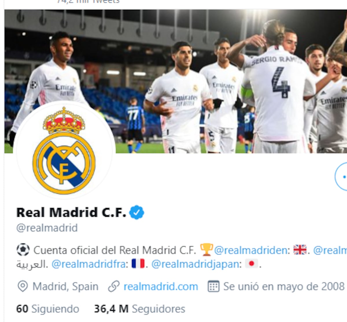 Nadie se salva. Le hackearon la cuenta al Real Madrid