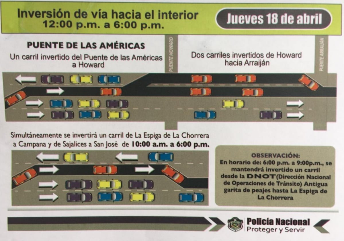 Inicia la inversión de carriles hacia el Interior