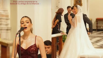 ¡QUÉ MOMENTO! Caro Abadía sorprendió a Mafe Achurra al cantarle en su boda con Diego de Obaldía