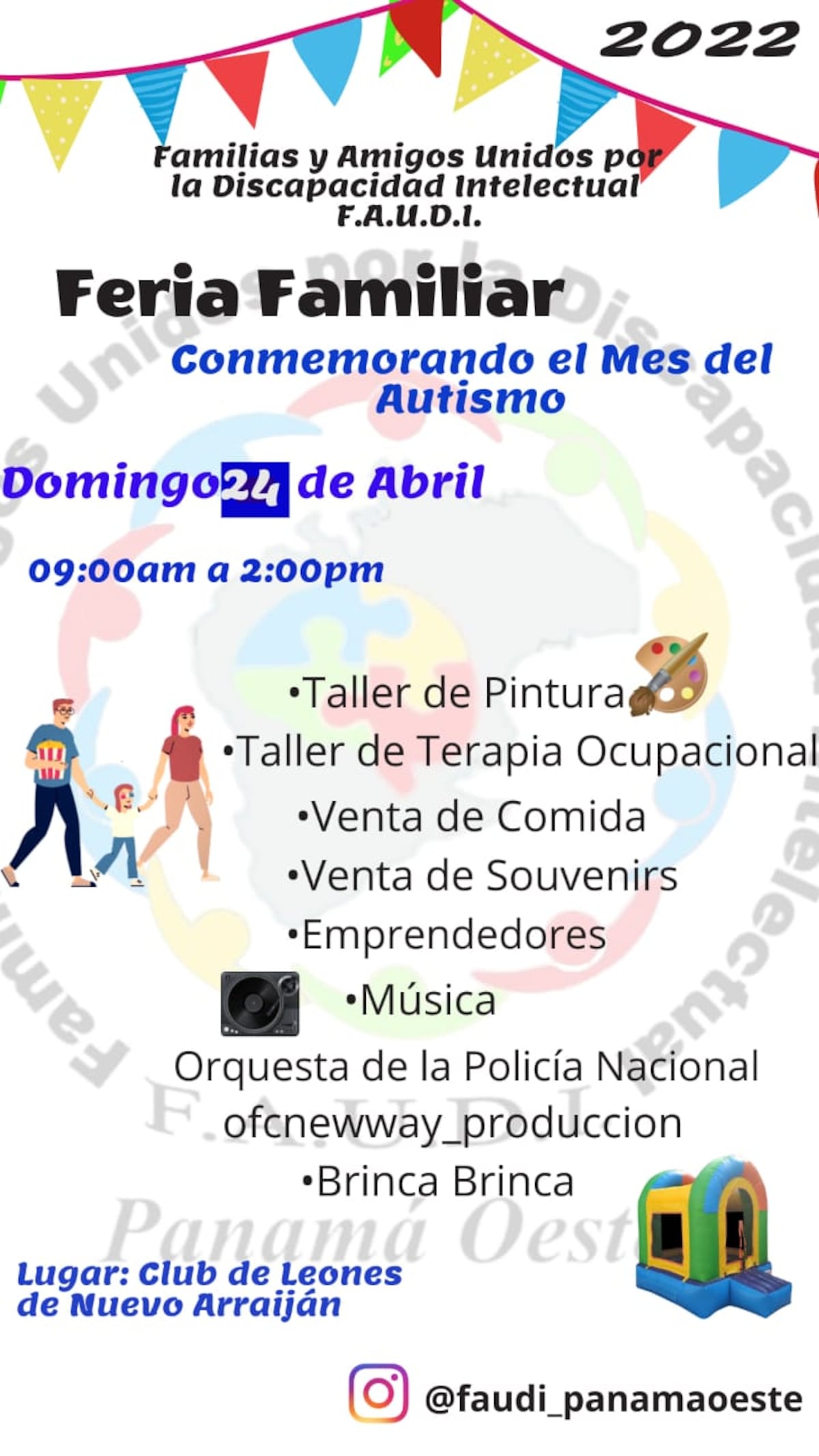 Conmemorando el mes del Autismo. F.A.U.D.I. tiene este domingo una Feria Familiar