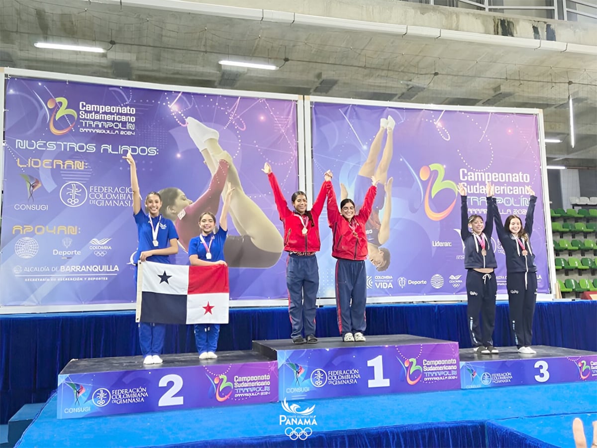 Gimnastas panameñas logran plata en Sudamericano de Trampolín 