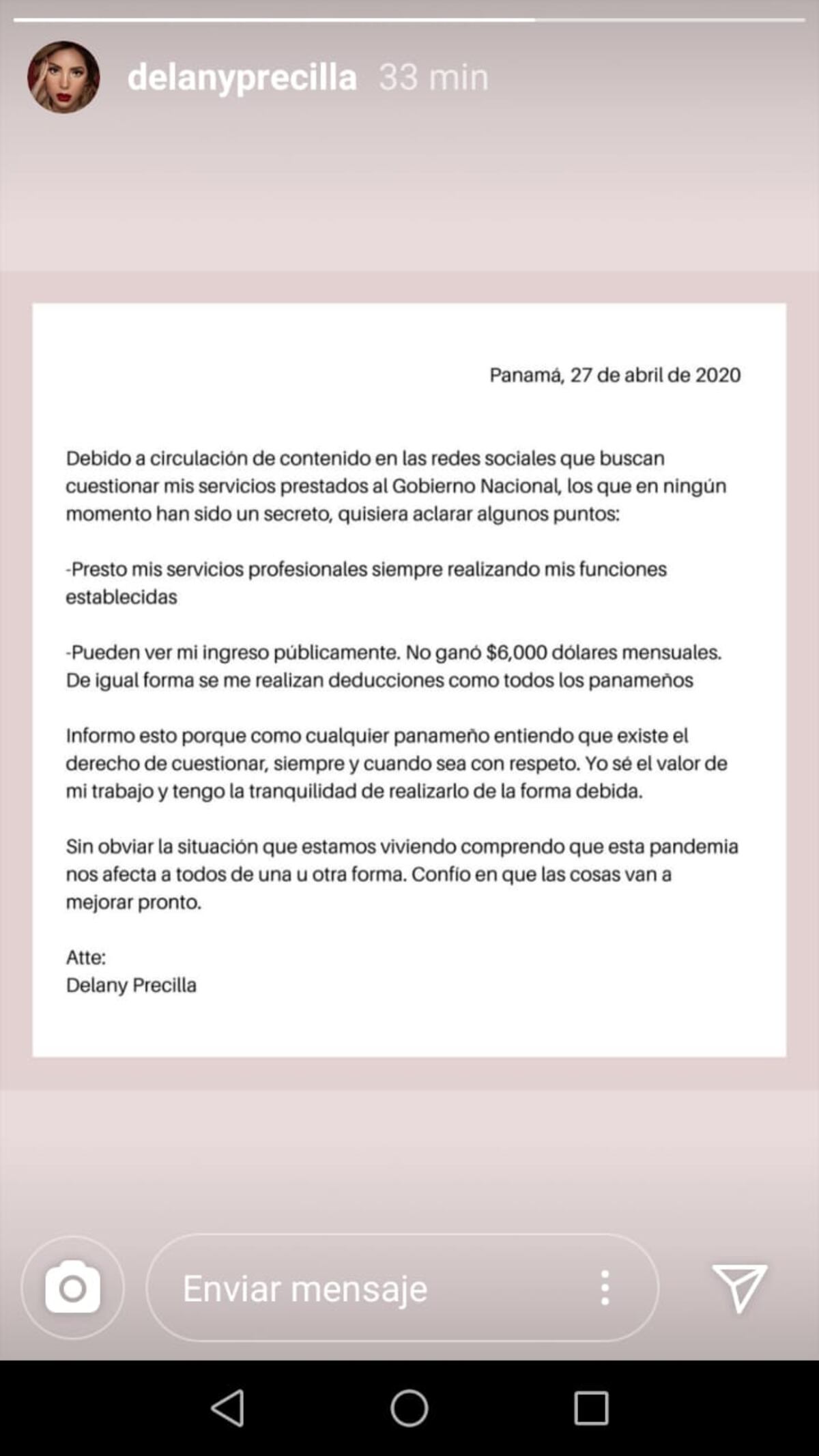 Delany y Paul ante las críticas: ‘yo sé el valor de mi trabajo y tengo la tranquilidad de realizarlo de foma debida’