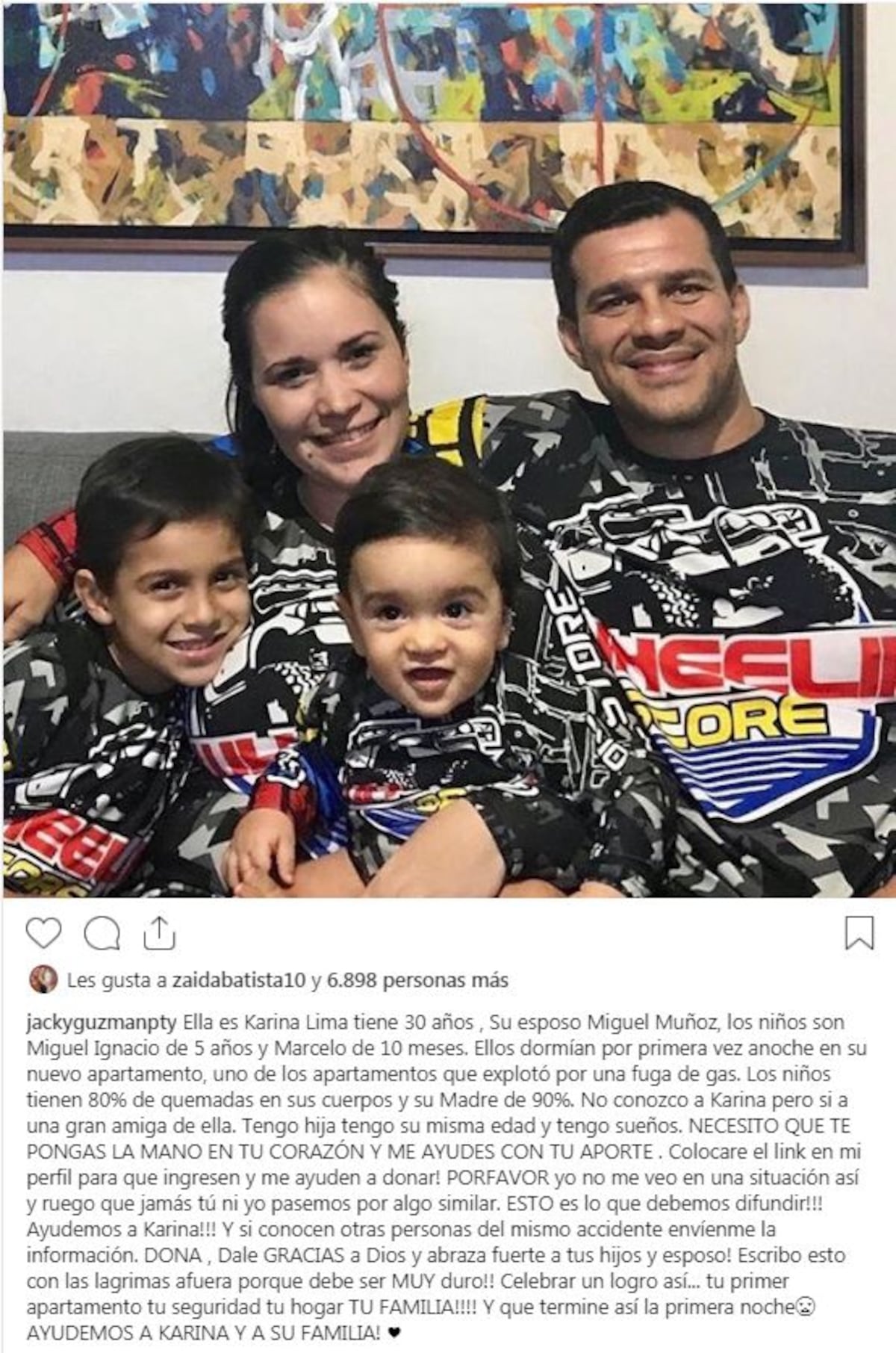 Jacky Guzmán pide ayuda para familia venezolana. Madre y dos niños están graves por explosión en edificio