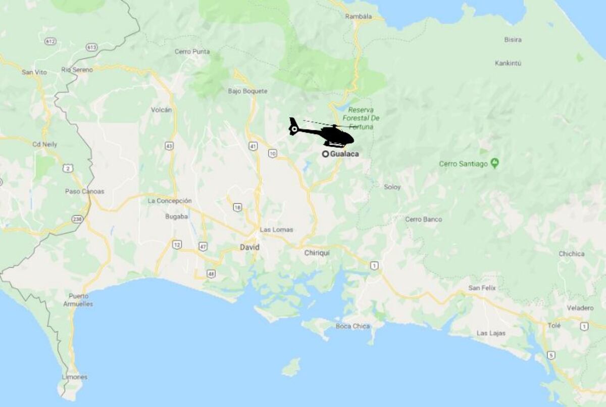 Helicóptero aterriza de emergencia en área montañosa de Gualaca