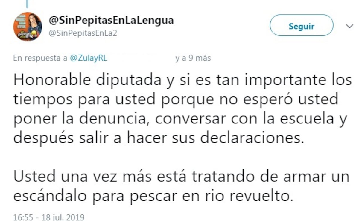 Diputada Zulay toma medidas. Responde a pronunciamiento del colegio de su hijo autista