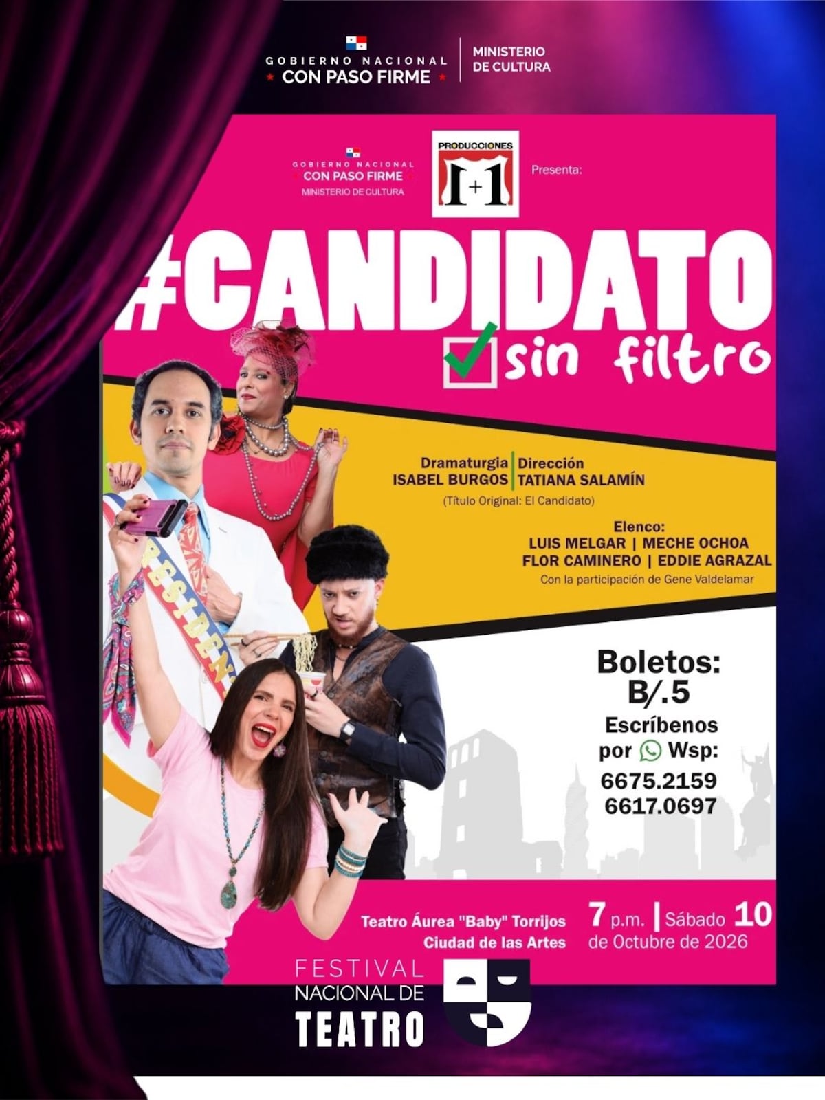 ¿Qué historias llegan al escenario? Cinco obras protagonizan el Festival Nacional de Teatro 2026
