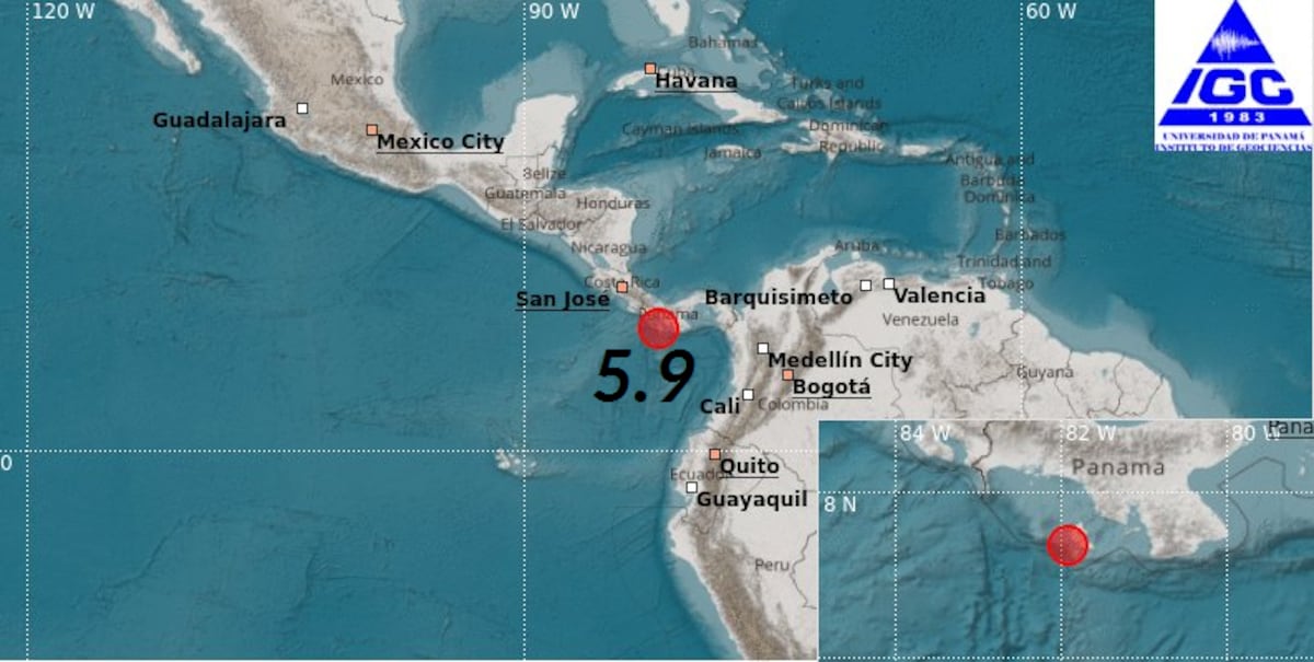 Temblor al sur de Veraguas. Se sintió hasta en Coclé