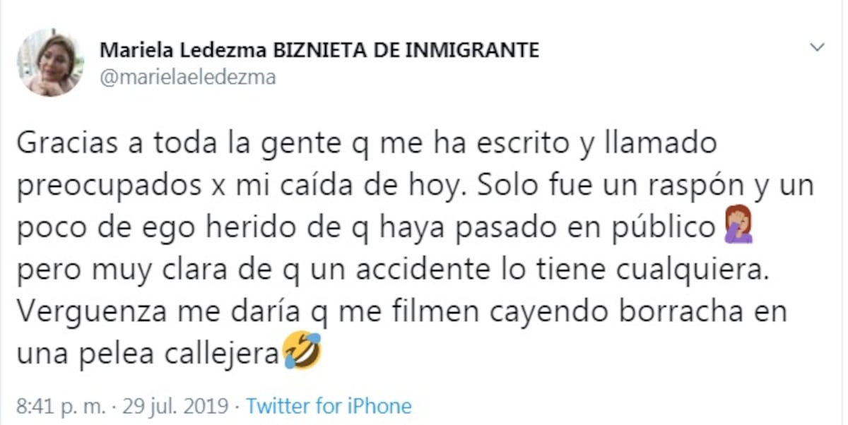 Ups, se formó. Alma Cortés se ríe de caída de Mariela Ledezma, pero ella no se quedó callada. Video