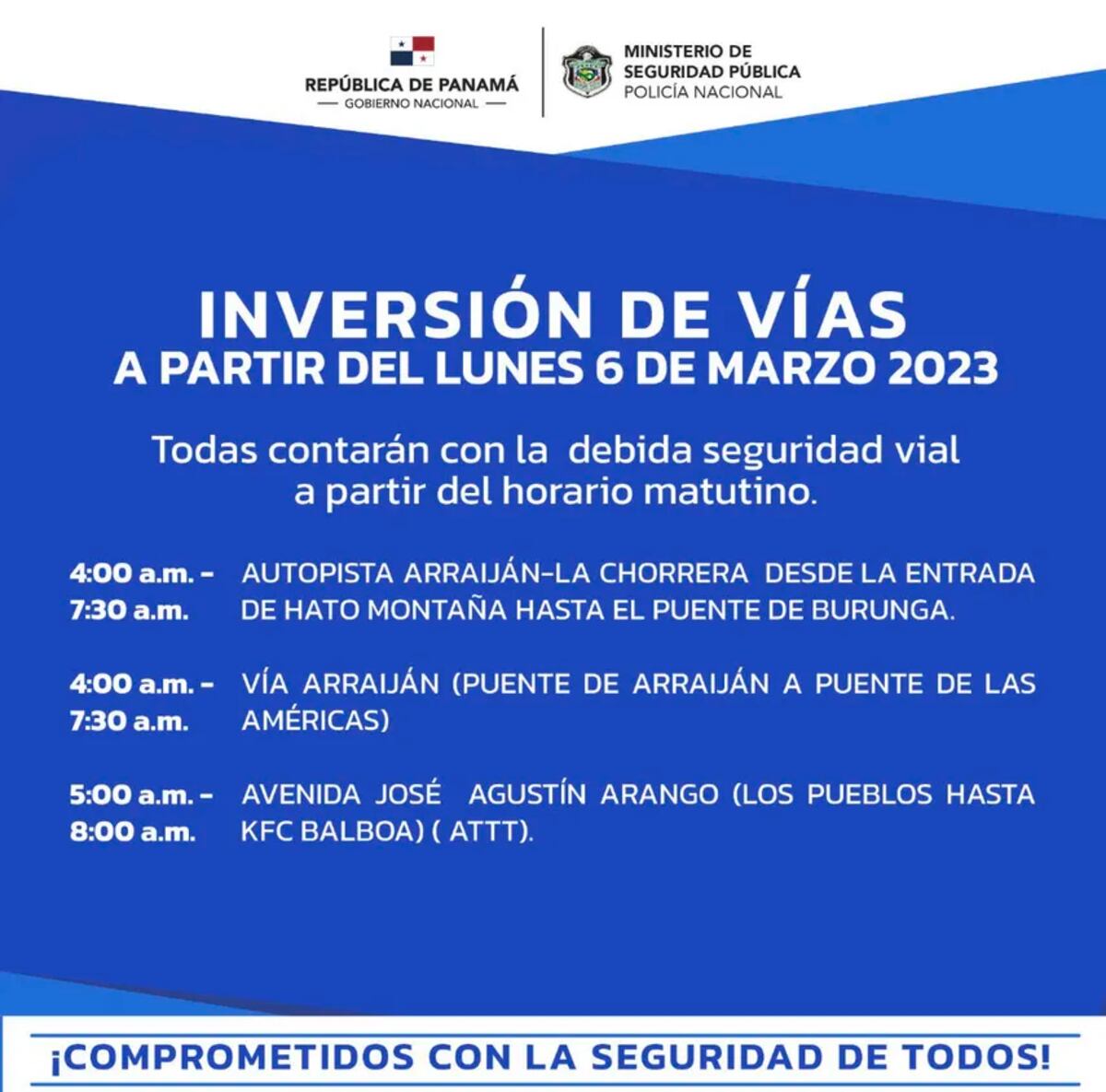 Llegó la escuela. Chequee el horario de inversión de carriles