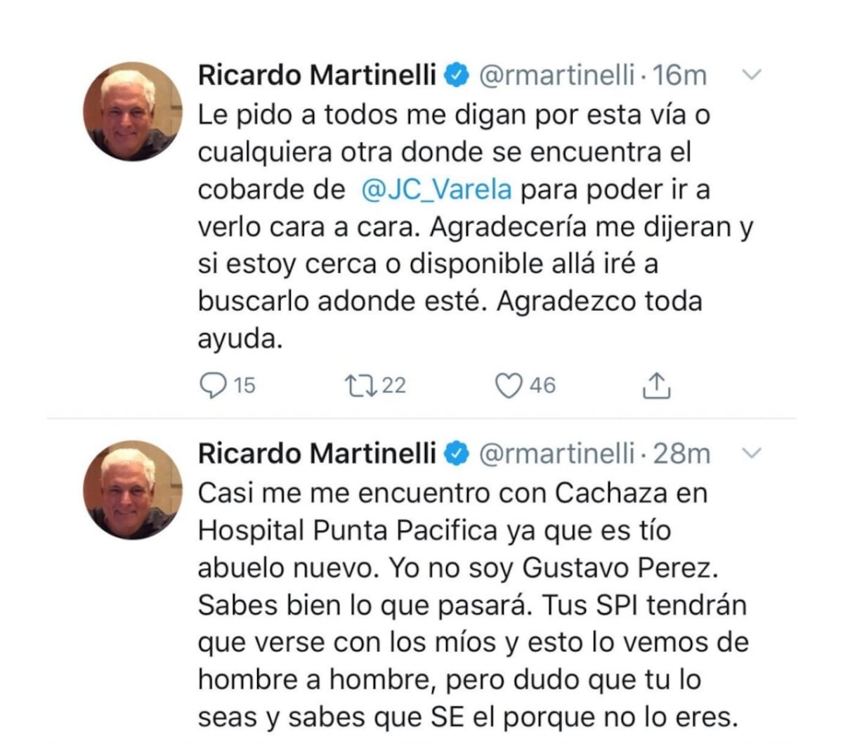 Joooo. ’De hombre a hombre’. Martinelli vuelve a amenazar a Varela y hasta pone en duda su masculinidad