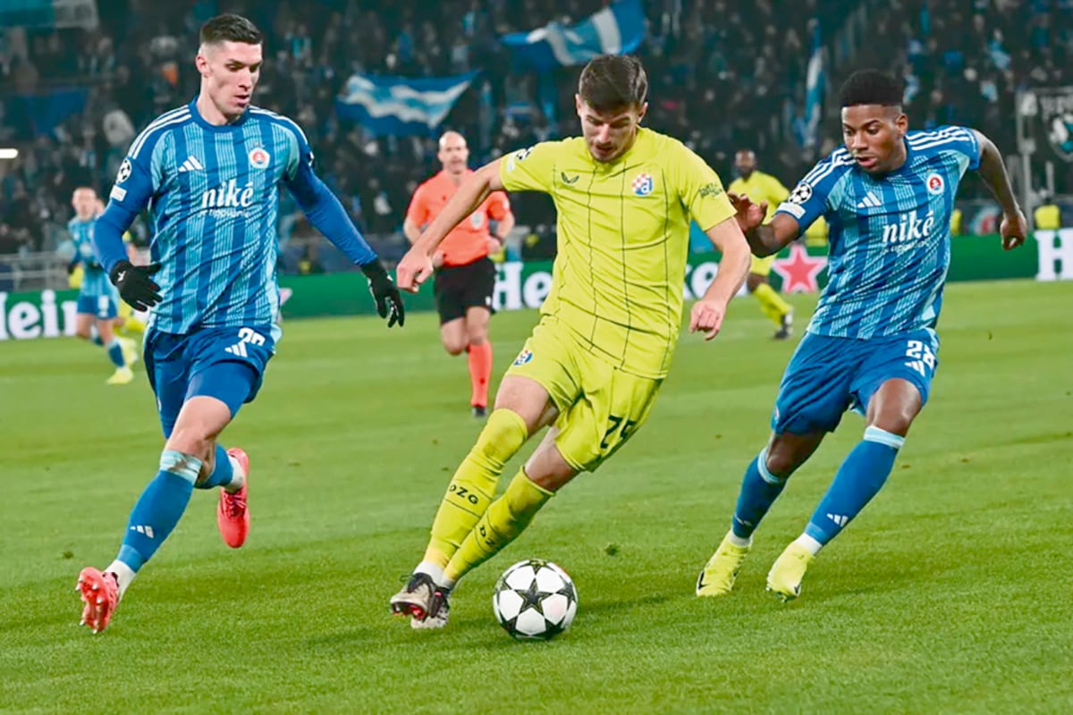 El panameño César Blackman en una noche dura de Champions League: Slovan Bratislava cae 4-1 ante Dinamo de Zagreb