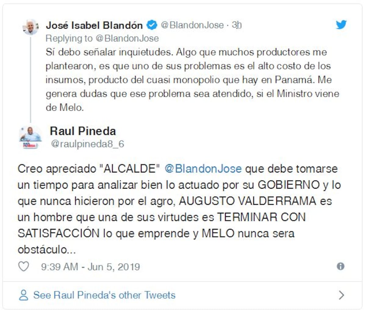 ¡Se enfrentan! Pineda y Blandón por conflicto de interés del nuevo ministro del MIDA