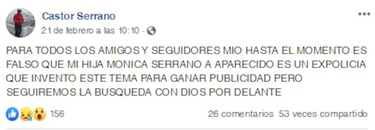 Joven que podría ser Mónica Serrano quiere saber la verdad