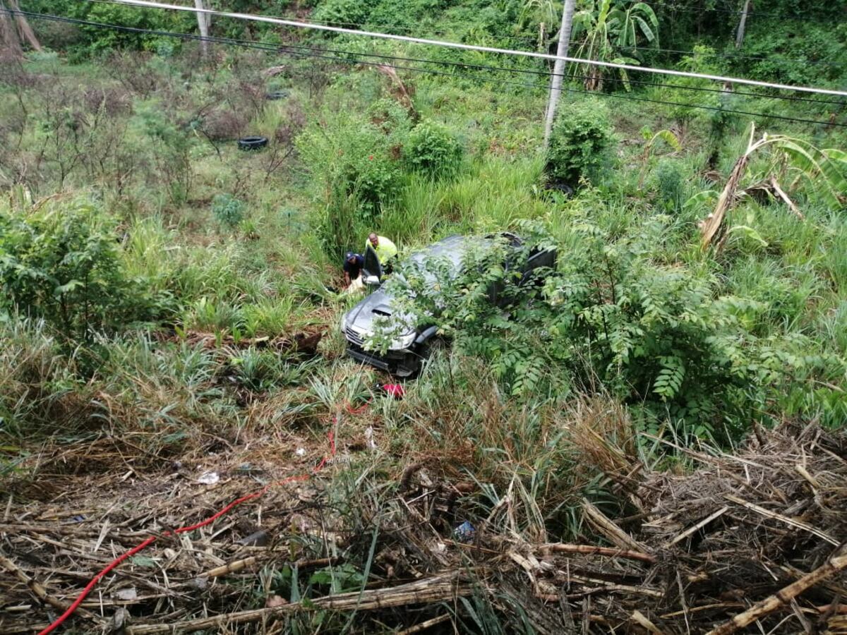 Un vehículo se salió de la carretera Panamericana resultando sus dos ocupantes heridos