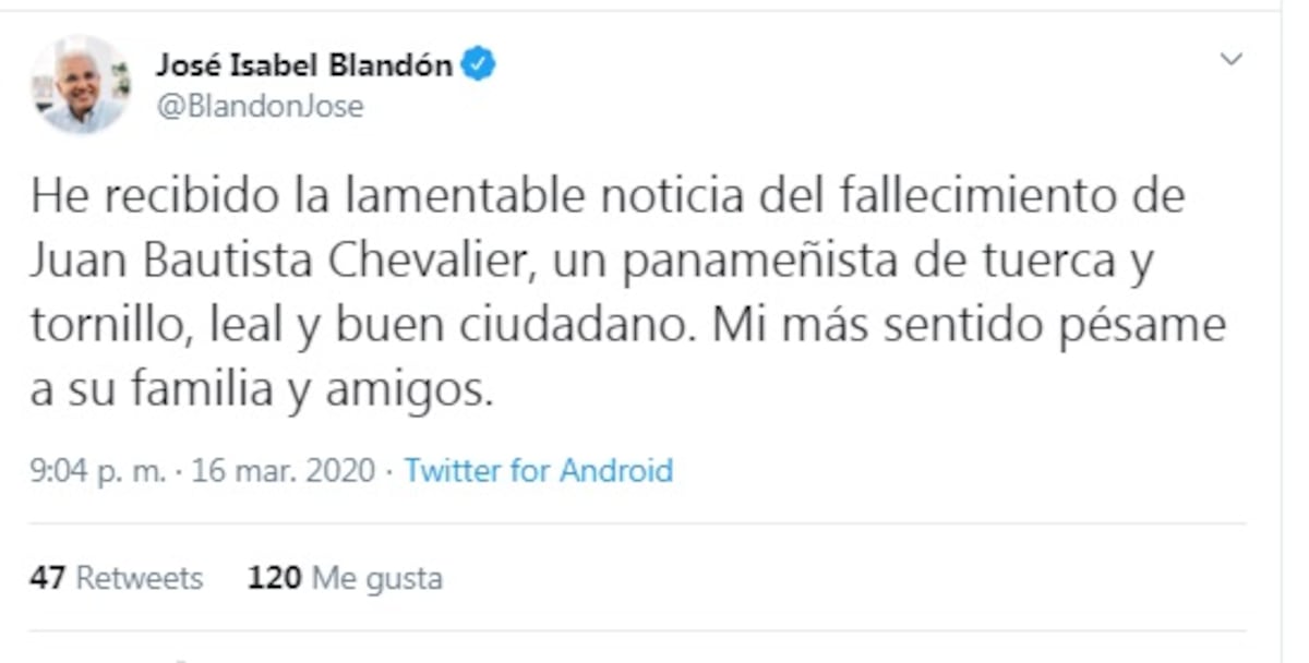 Muere el exministro de Gobierno, Juan Chevalier