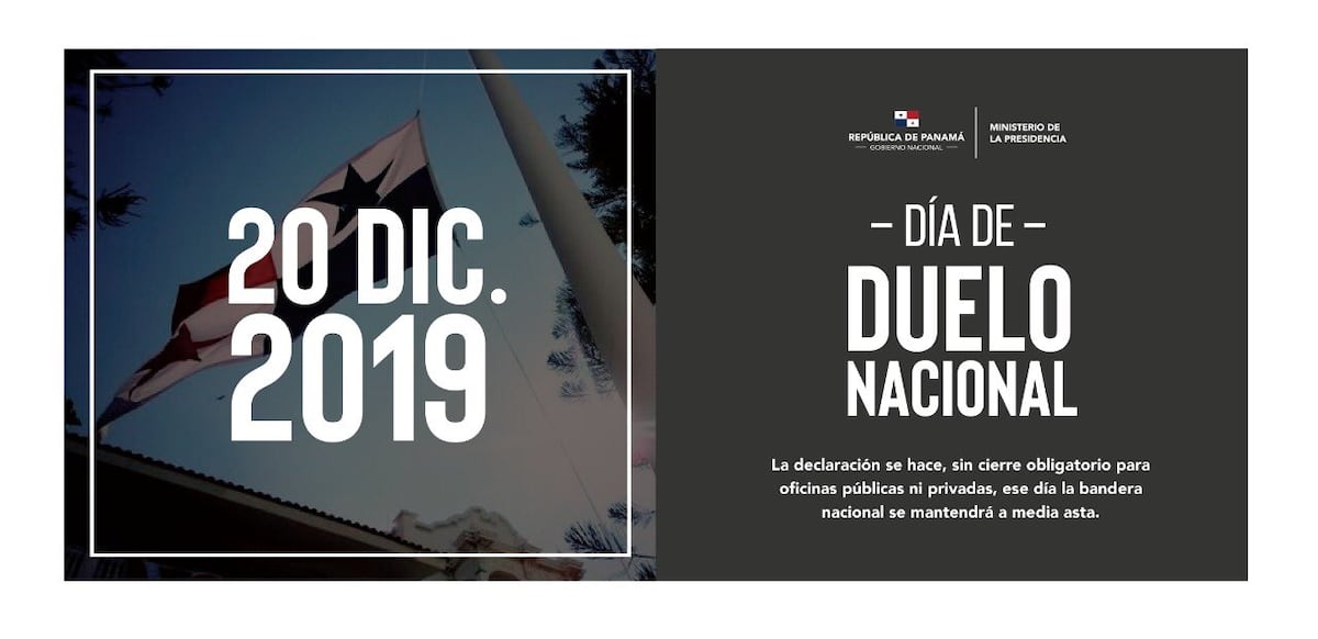 Declaran 20 de Diciembre como Día de Duelo Nacional. Esto es lo que implica